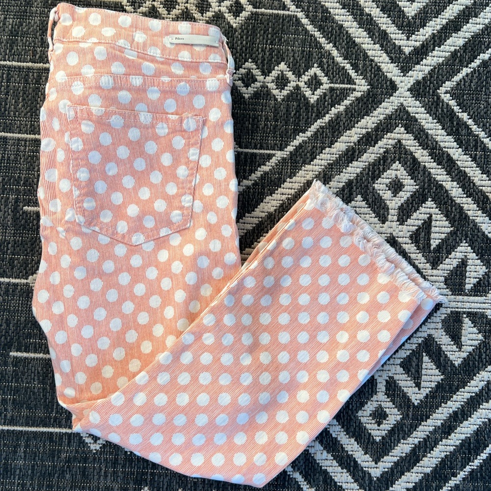 Anthropologie Pilcro and the Letterpress High-Rise Bootcut Polka Dot Jeans